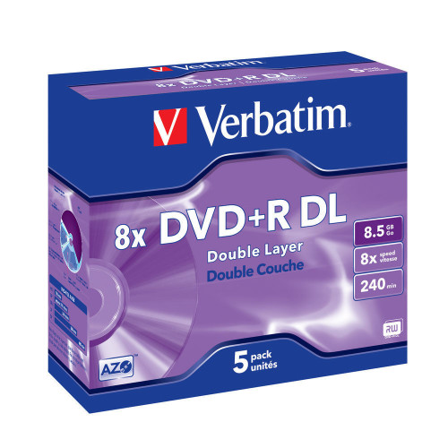 Компакт-диск DVD+R DL 8.5Гб jewel Verbatim