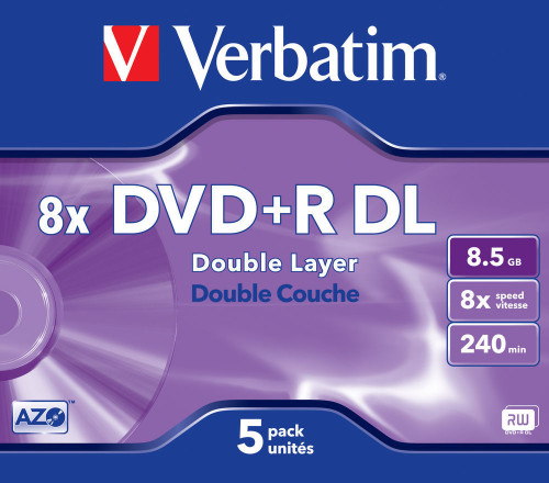 Компакт-диск DVD+R DL 8.5Гб jewel Verbatim