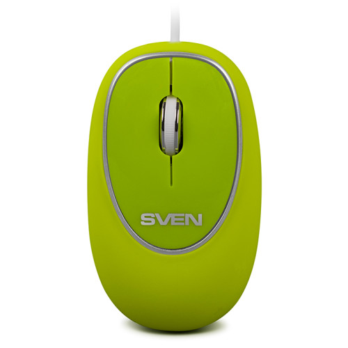 Мышь Sven RX-555 USB зеленый (green) Антистресс мягкое покрытие, тихая